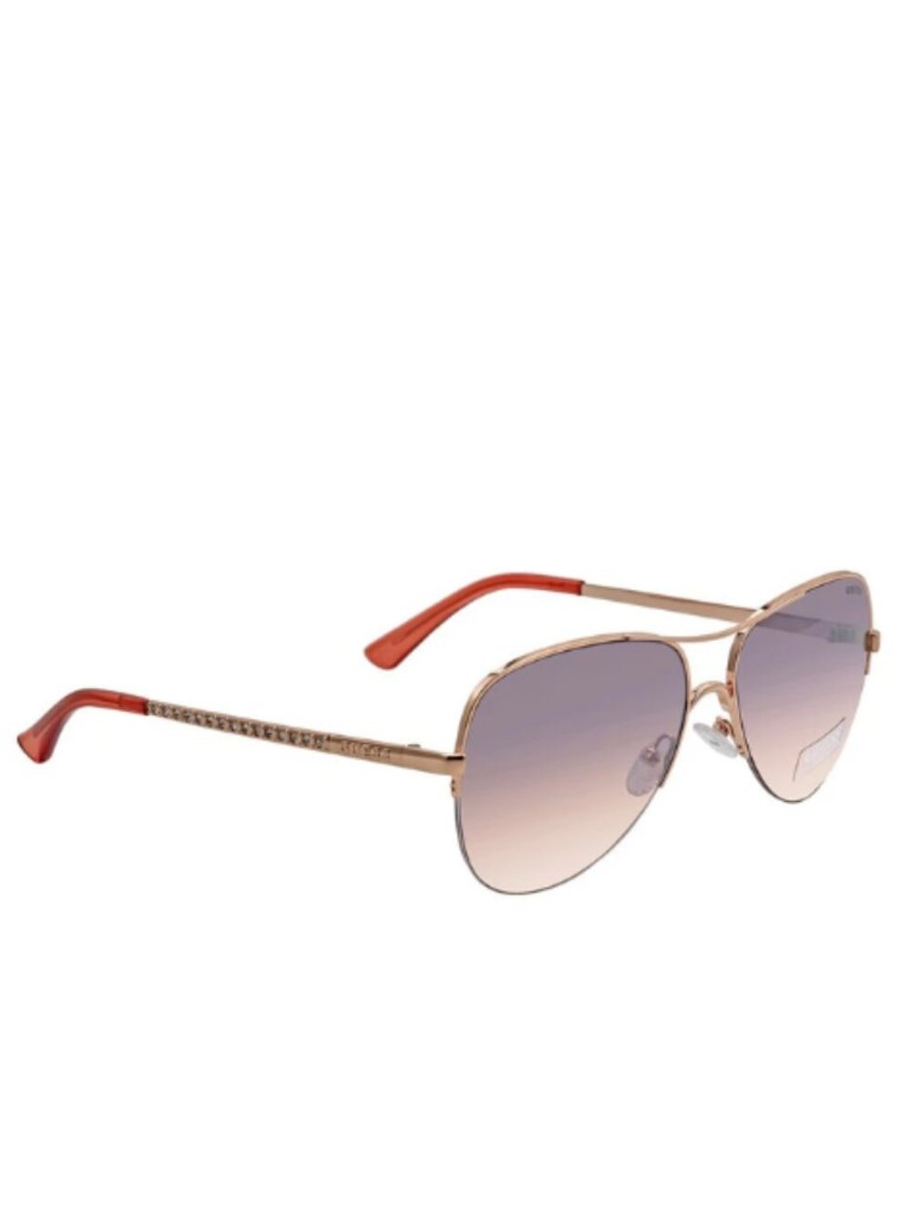 Guess Unisex Rose Gold Tone Pilot Sunglasses GF6079 28U